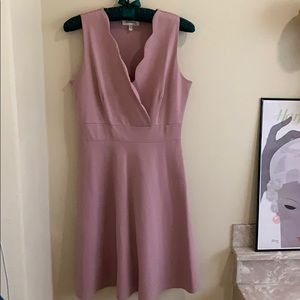 Pink Scalloped Neck Dress